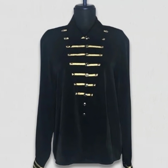 Maggie Barnes Black and Gold Tunic Top - Picture 6 of 6